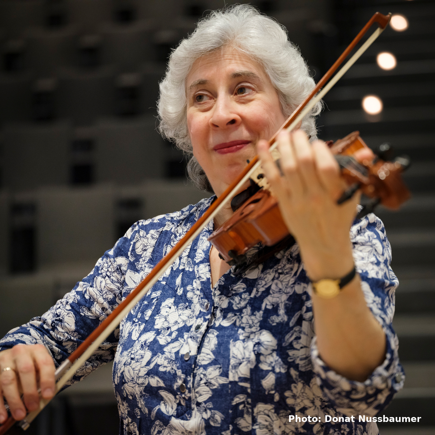 Sandy playing the violin